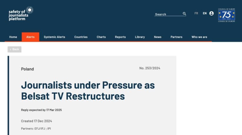 Alert Rady Europy w sprawie Bielsatu